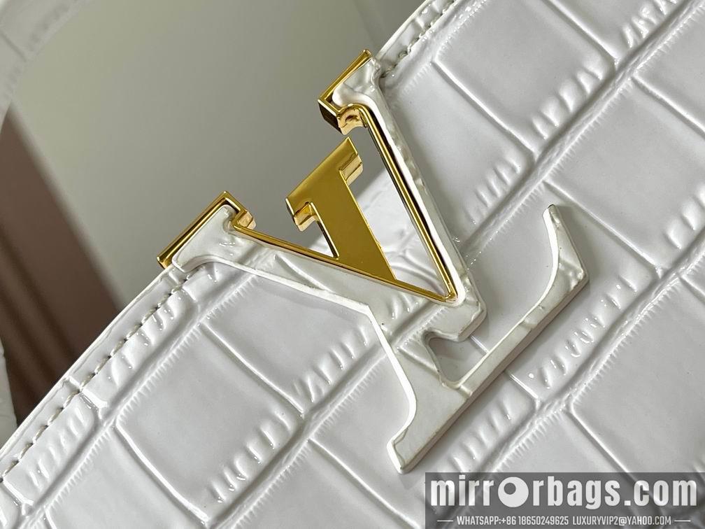 1:1 Louis Vuitton Bags N92173复古白色鳄鱼纹27x18x9cm cs