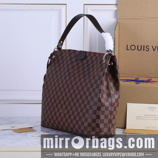 1:1 Louis Vuitton Bags M43704咖啡红 白格粉35.5x14x33.5cm ww