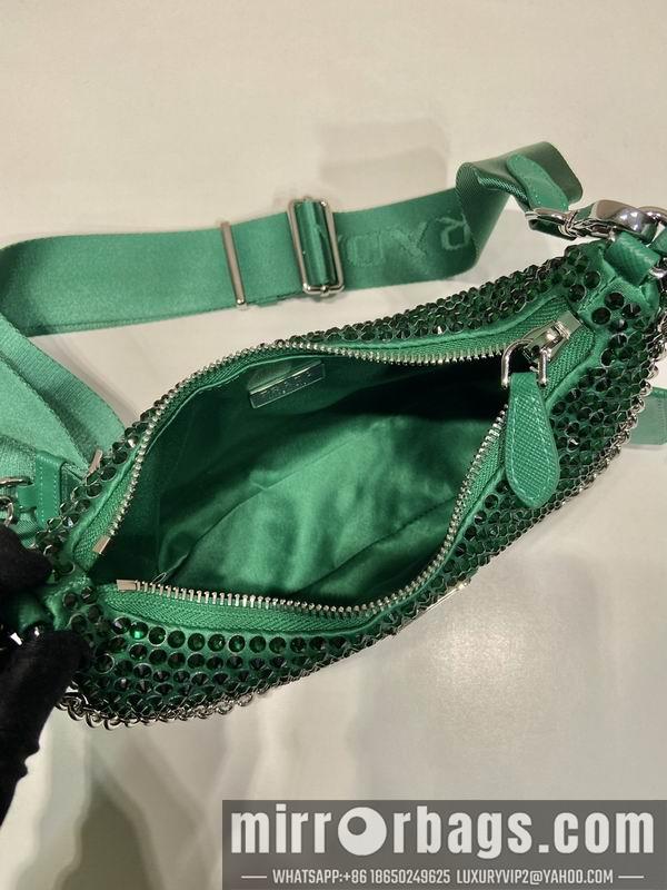 Prada Bags Prada 1BH204绿闪钻22x16x6cm AP