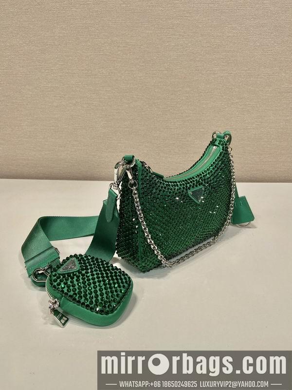 Prada Bags Prada 1BH204绿闪钻22x16x6cm AP