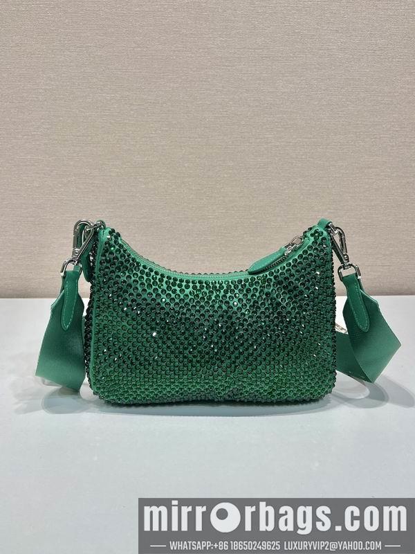 Prada Bags Prada 1BH204绿闪钻22x16x6cm AP