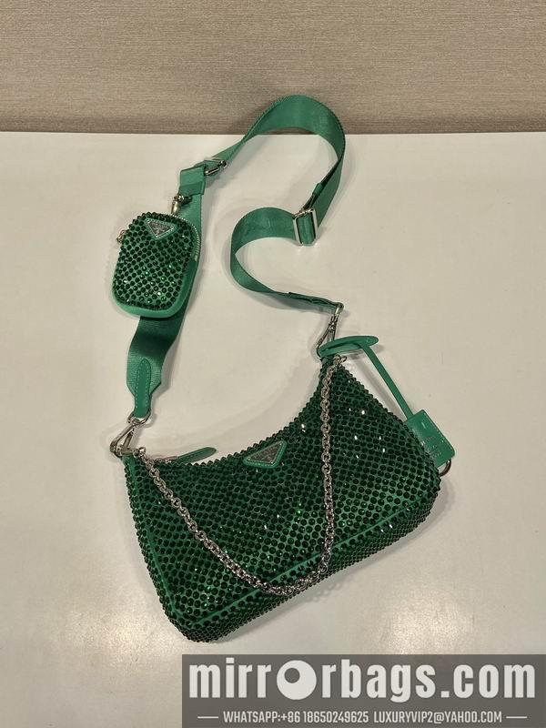 Prada Bags Prada 1BH204绿闪钻22x16x6cm AP