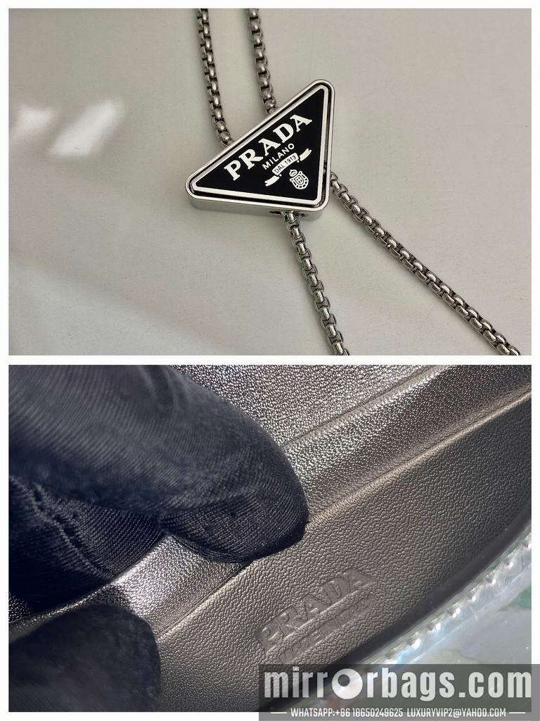 Prada Bags Parda 1MR024银色镜面 11.5x8cm Ap