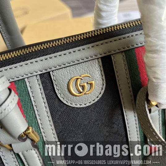 Gucci Bags 1:1 Gucci 715772灰皮-黑帆布27x18x14cm CN