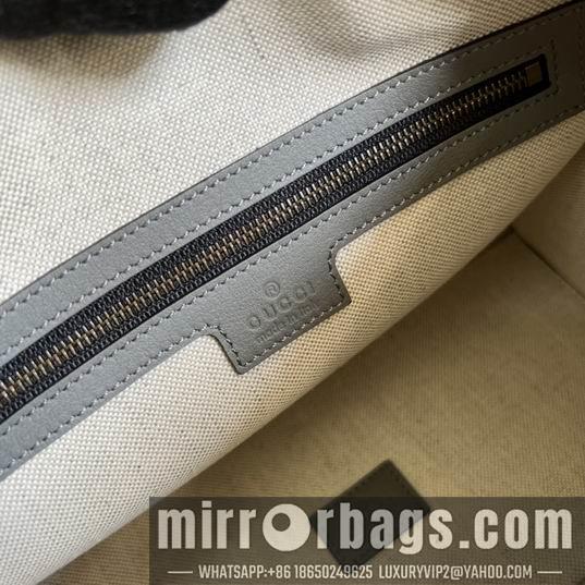 Gucci Bags 1:1 Gucci 715772灰皮-黑帆布27x18x14cm CN