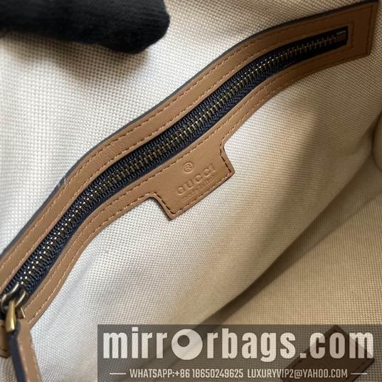 Gucci Bags 1:1 Gucci 715772棕皮-黑帆布27x18x14cm CN
