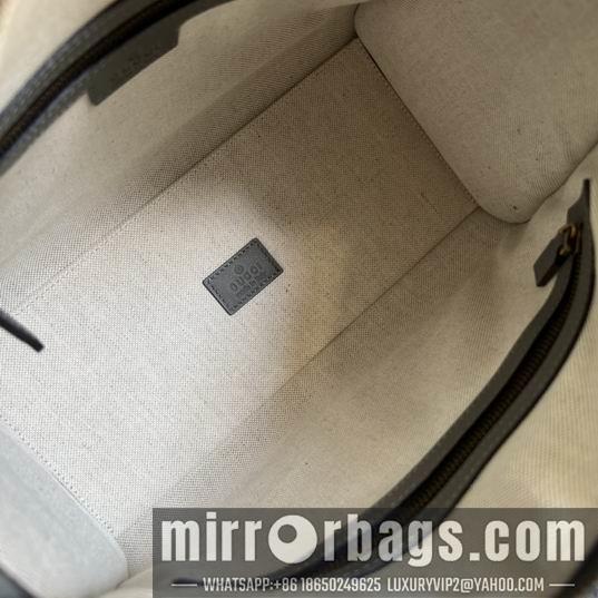 Gucci Bags 1:1 Gucci 715772灰皮-黑帆布27x18x14cm CN