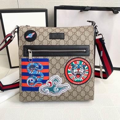 Gucci Bags 1:1 WD474137啡胶刺绣 27X28.5X5