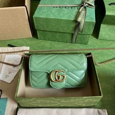 Gucci Bags 1:1 476433 16.5X10.2X5.1cm YG 2colour