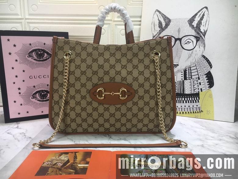 Gucci Bags 1:1 WD621144杏布棕皮 35X27X12