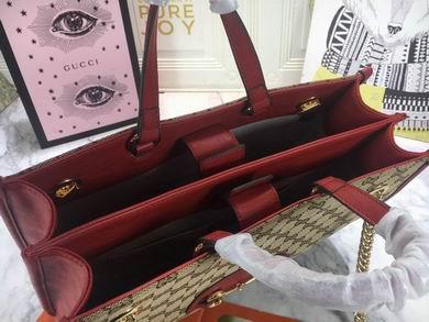 Gucci Bags 1:1 WD621144杏布红皮 35X27X12