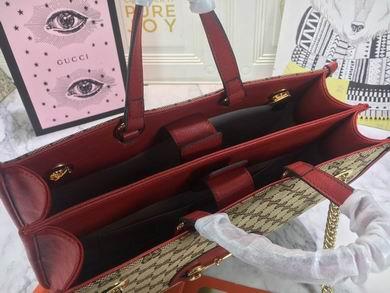 Gucci Bags 1:1 WD621144杏布红皮 35X27X12