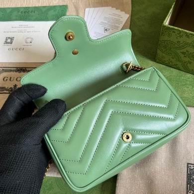 Gucci Bags 1:1 476433 16.5X10.2X5.1cm YG 2colour