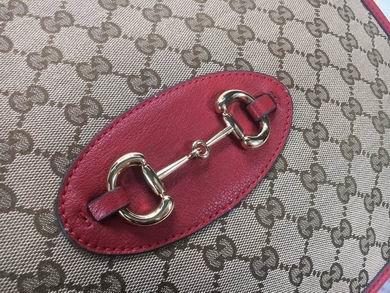 Gucci Bags 1:1 WD621144杏布红皮 35X27X12