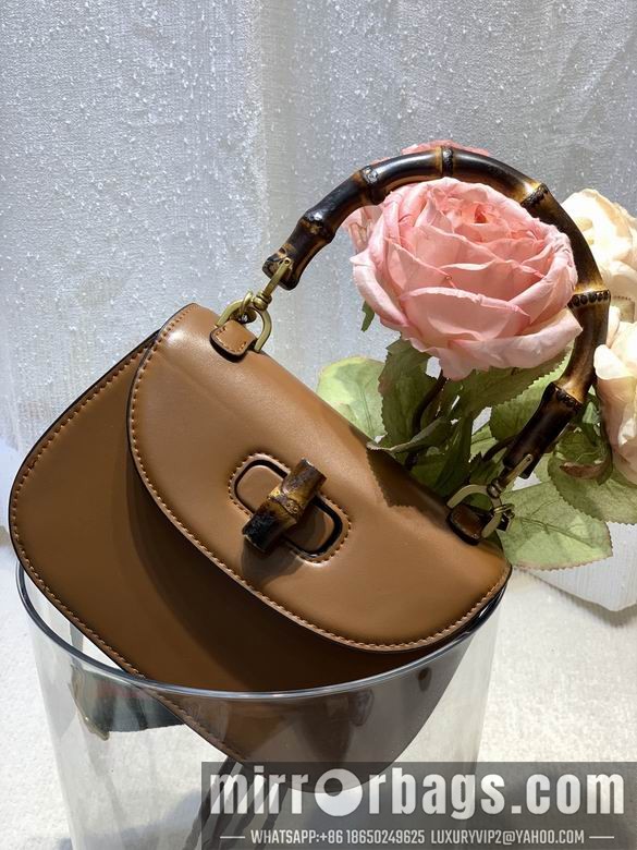 1:1 Gucci Bags WD675797棕皮 21X15X7