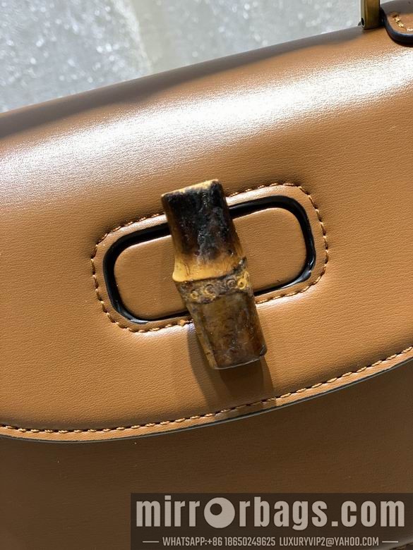1:1 Gucci Bags WD675797棕皮 21X15X7